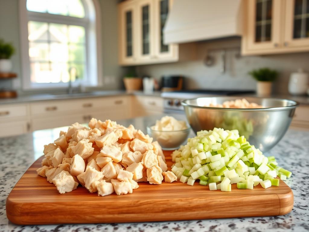 preparing chicken salad preparing chicken salad